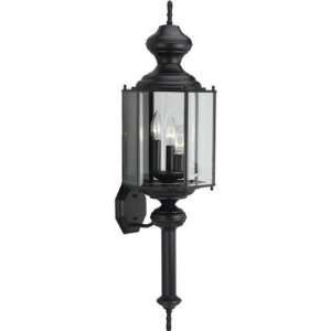    31 Hexagonal wall torch with beveled glass. Black