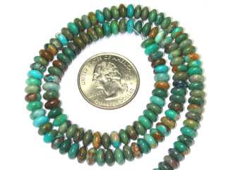   Genuine Turquoise 6mm Smooth Rondelle Beads 100 Natural stone  