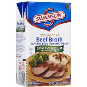 Swanson Low Sodium Beef Broth, 32 oz Grocery & Gourmet Food