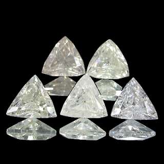 92tcw Untreated White Trillion Natural Loose Diamonds Lot  