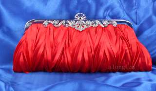   Blue Silver Ivory Pink Apricot Red Party Evening Clutch Handbag Purse