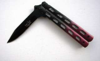 Duck USA Spring Assist Metal Handle Knife w/ Belt Clip   Black/Red 