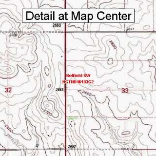   Map   Belfield SW, North Dakota (Folded/Waterproof)