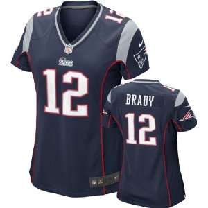  Tom Brady Womens Jersey Home Navy Game Replica #12 Nike 