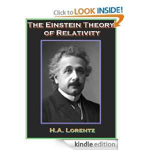   Theory of Relativity By H.A. Lorentz eBook H.A. Lorentz Kindle Store
