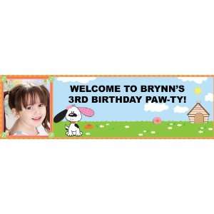  Playful Puppy Pink Personalized Photo Banner Standard 18 