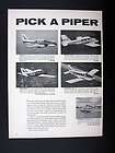 Piper Aztec Apache Comanche Cherokee Pawnee Super Cub Airplanes 1964 