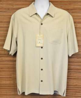 TOMMY BAHAMA Embroidered Shirt New L 3rd & Long Sand SS  