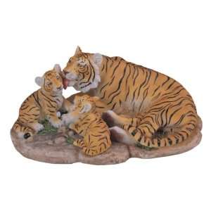   Polyresin Bengal Tiger Mother Licking Two Little Cubs