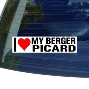  I Love Heart My BERGER PICARD   Dog Breed   Window Bumper 
