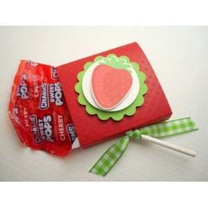  NEW Red Strawberry Topped Lollipop Favors  Set of 10 