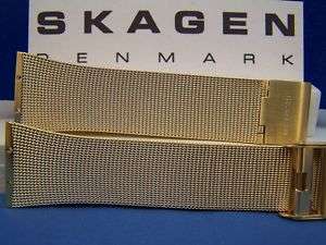 Skagen Watch Band 384SGG GldTn Screw Attch 23mm Bracelt  