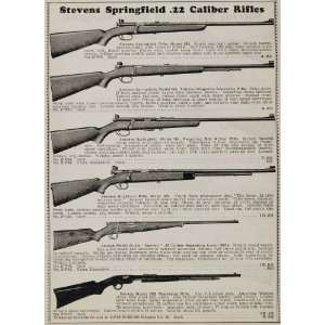  1937 Print Ad Stevens Springfield .22 Rifle Gun Savage 