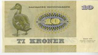 Denmark Paper Money 1972 10 Kroner UNC  