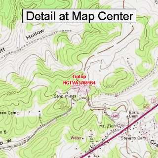 USGS Topographic Quadrangle Map   Tiptop, Virginia (Folded/Waterproof 