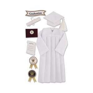   Graduation Sticker   Graduation Cap & Gown/White Arts, Crafts