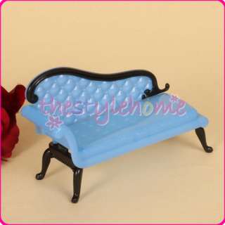 Blue Barbie Sized dollhouse Furniture Chaise Lounge attractive Sofa 