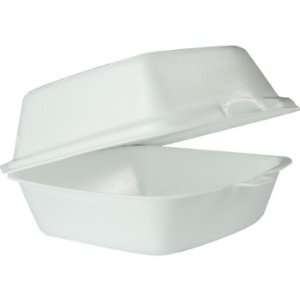   Dart Foam Hinged Lid Containers   6 in Large Sandwich 
