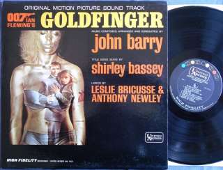 JAMES BOND 007 Goldfinger Shirley Bassey John Barry US LP 1964 Mono 