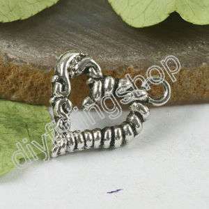 20Pcs Tibetan silver heart crafted charms h0290  