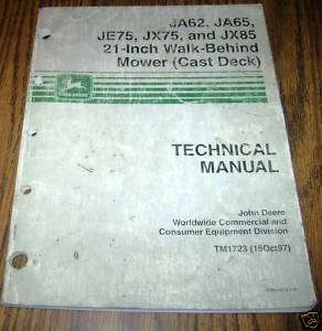 John Deere JA62 thru JX85 Mower Technical Manual jd 21  
