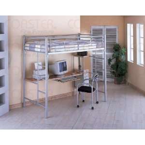  Silver Metal Workstation Bunk Bed   Coasters Co.