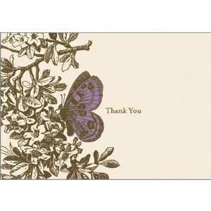  Thomas Paul Purple Butterfly Thank You Cards, 5 x 3.5 