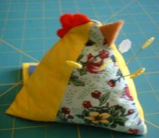Quilt Chicken Pincushion Kit Fabric Eyes, Instructions Patchwork NEW 