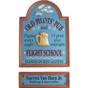  Old Pilots Pub   Flight School Personalized Framed 18x24 