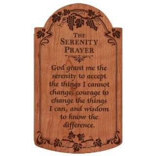 Serenity Prayer on Wood Cherry Plaque 12H x 7W