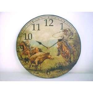 Cowboy Rodeo Kitchen Wall Clock Western Home Decor  