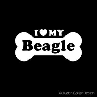 LOVE MY BEAGLE Vinyl Decal Car Sticker   Dog Breeds  