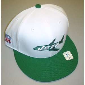 New York Jets Vintage Collection Fitted Flat Bill Reebok Hat Size 7 5 
