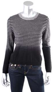 Theory Womens Light Heather/Black Long Sleeve Cashmere Sweaters Sz M 