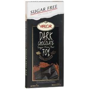 Valor, Chocolate Bar Sf Dark 70%, 7 Ounce (10 Pack)  