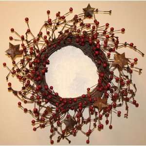  Mixed Iron Red & Brown Star Fall Autumn Floral Door Wreath 