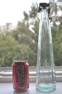 1920s Estonia RARE Clear Glass ALECOQ BEER Bottle w CAP  