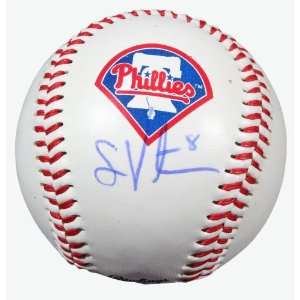  Shane Victorino Signed Logo Baseball   GAI   Autographed 