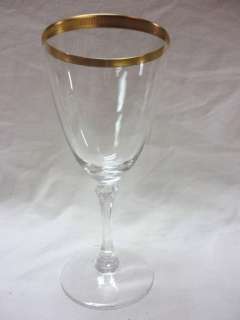 LENOX CRYSTAL TUXEDO GOLD TRIM WINE GLASS [7]   