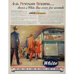  1943 Ad WWII White Motor Bus Coach Pentagon Building 