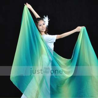  Silk Gradient Colours Belly Dance Costume Shawl Scarf Wrap Veil 
