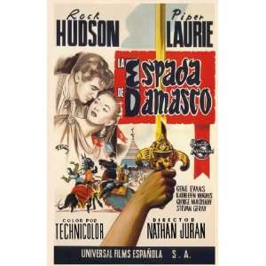 Golden Blade Poster Movie Spanish 11x17 Rock Hudson Piper Laurie Gene 
