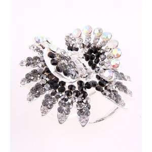 New Style Silver Color Metal Jaw Hair Clip With Genuine 