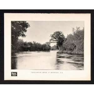   Maine Railroad Contoocock River Elmwood NH   Original Halftone Print