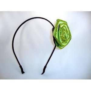  Green Crystal Rose Headband 