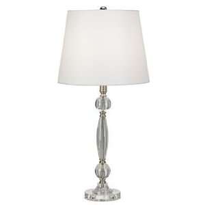 Clear Acrylic Twin Font Tapered Table Lamp