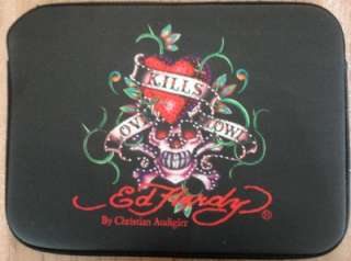 Brand New Ed Hardy Love Kills Slowly Sign Black Laptop Case With 