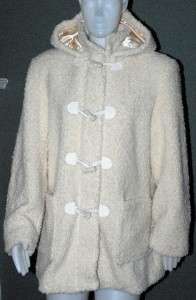 New Orvis Curly Berber Fleece Toggle Coat Jacket M $149  