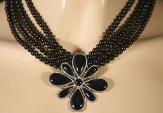 Jay King MINE FINDS Black Obsidian Necklace & Pendant Sterling Silver 