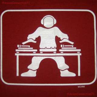 GLOW IN THE DARK Cool New DJ Turntable T Shirt M Red  